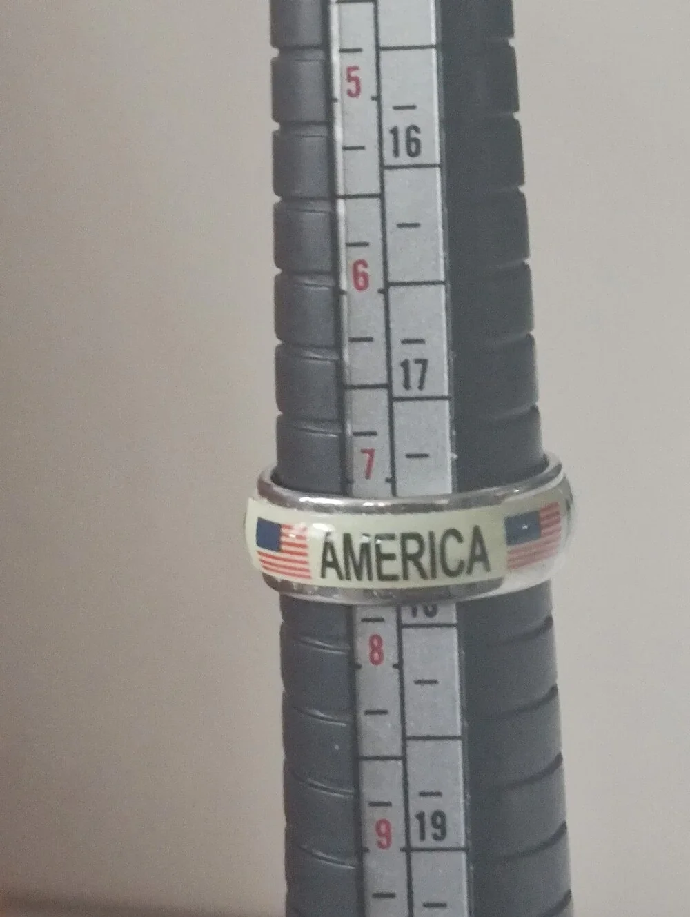 New America Flag Enamel Stainless Steel Ring